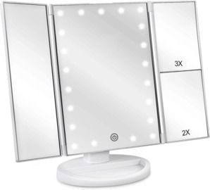 Tri-Fold Lighted Vanity Mirror