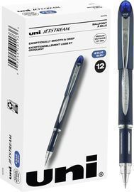 12-Pack Uniball Jetstream Ballpoint Pen, Stick, Fine 0.7 Mm, Blue Ink,