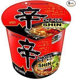 Nongshim Shin Spicy Cup Noodle Soup, 6pk