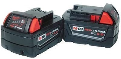 2-Pack Milwaukee M18 Redlithium XC 5-AH Batteries