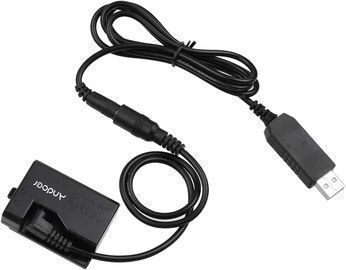Andoer ACK-E10 5V USB Dummy Battery DC Coupler Adapter