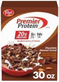 30oz Box of Post Premier Protein Chocolate Almond Cereal