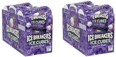 Ice Breakers Ice Cubes Arctic Grape Sugar Free Chewing Gum Bottles, 40pc, 12ct