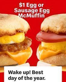 McDonald's $1 Egg or Sausage McMuffin Deal