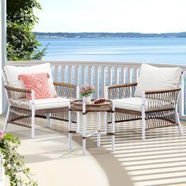 3 PC Yitahome Outdoor Patio Furniture Wicker Bistro Set