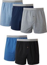 5 Pack of Hanes Moisture-Wicking Cotton Knit Boxers