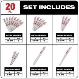 Milwaukee SAWZALL Reciprocating Saw 20 Blade Set