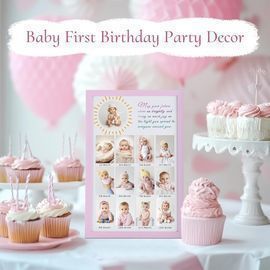 Pink Frame for Baby 1st Birthday