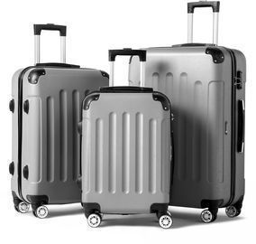 Zimtown Hardside Lightweight Spinner 3pc Luggage Set, Gray