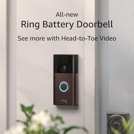 Ring Battery Doorbell, Head-to-Toe Video, Live View with Two-Way Talk and Motion Detection, 2-pack