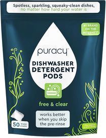 Puracy Dishwasher Pods (Free & Clear, 50 Count)