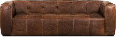 Poly & Bark Capa Sofa in Full-Grain Semi-Aniline Italian Tanned Leather in Chocolate Brown