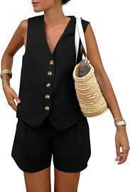 Women's Summer 2 Piece Sleeveless Matching Set