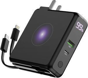 Sanag Portable Charger with AC Wall Plug & Built-In Cables