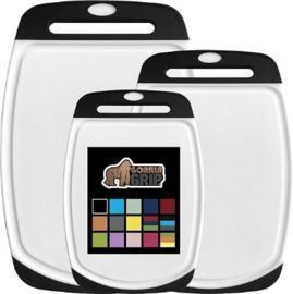 Gorilla Grip Reversible Kitchen Cutting Board, Set of 3