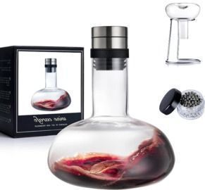 Wine Decanter Set w/ Drying Stand, Cleaning Beads, & Aerator Lid