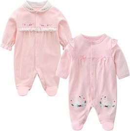 Infant Snug Romper with Cute Cartoon Print, 2 Pack