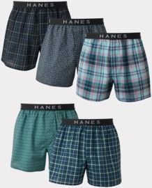 Hanes Men's Classics Tagless Comfort Flex Cotton Waistband Boxers, 5pk