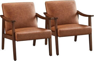 Yaheetech PU Leather Accent Chair, Set of 2