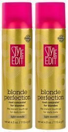 2 Pack of Style Edit Light Blonde Root Concealer Touch Up Spray, 4 Oz.