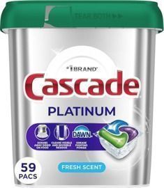 Cascade Platinum Dishwasher Pods, 59ct