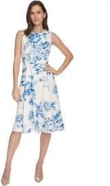 Calvin Klein Women's Floral-Print A-Line Dress