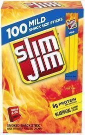 Slim Jim 0.28oz Smoked Meat Sticks, 100 Count