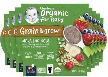8 Pack of Gerber Organic Grain & Grow Morning Bowls