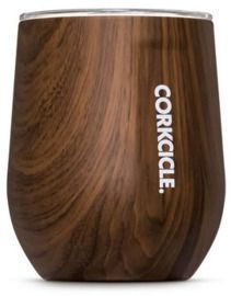 Corkcicle 12oz Stemless Walnut Wood Insulated Wine Tumbler