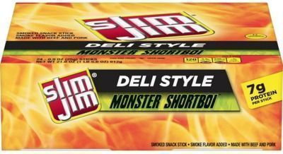 Slim Jim Monster Shortboi Smoked Meat Sticks, 24 Count