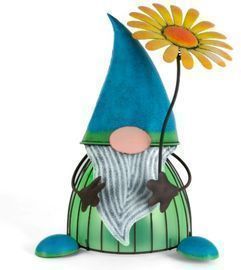 Mainstays 14"H Metal Rustic Brown Painted Solar Powered Light Up Gnome