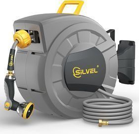 SILVEL Retractable Garden Hose Reel, 1/2 in x 110 ft