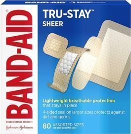 Band-Aid Brand Tru-Stay Sheer Strips, Assorted Sizes, 80ct