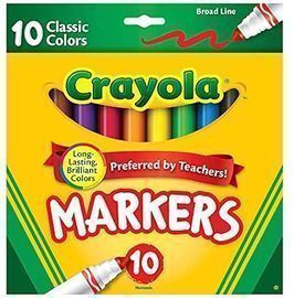 Crayola Broad Line Markers, Classic Colors, 10ct
