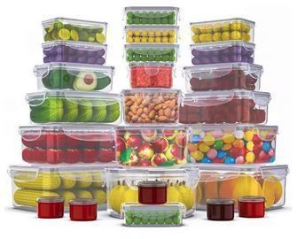 50 PC BPA Free Large Air Tight Food Storage Containers W/Lids