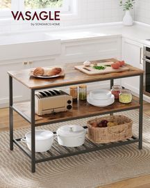 Vasagle Kitchen Island W/3 Shelves