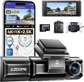 Max 4K 3 Channel Dash Cam, Dual STARVIS Sensors, Triple Car Camera, Built-in WiFi GPS
