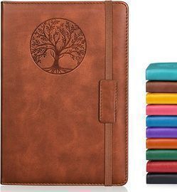 Lined hardcover Leather Journal Notebook, 256 Pages