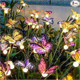 Swaying Butterfly Solar Garden Lights - 2 Pack