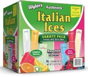 Wyler's Authentic Italian Ice Freezer Bars, Assorted Flavors, 96ct