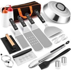 16pc Professional Stainless Steel Griddle Tool Set