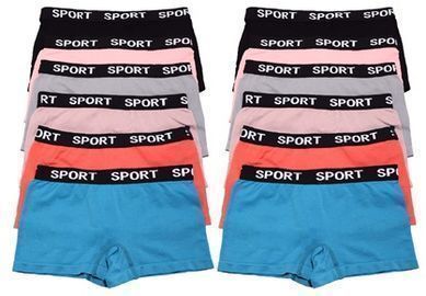 Angelina Seamless Boyshort Panties with Sport Print, 12pk
