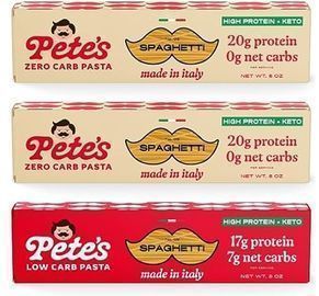3 Pack of Pete's High Protein, Low Carb Pasta Spaghetti Noodles, 8 Oz.