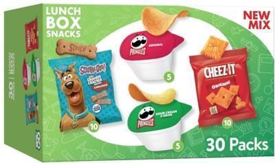 Kellogg's Cheez-It, Pringles & SCOOBY-DOO! Lunch Box Snacks, Variety Pack, 30ct