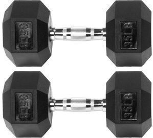 Fitvids Premium Rubber Encased Hex Dumbbell