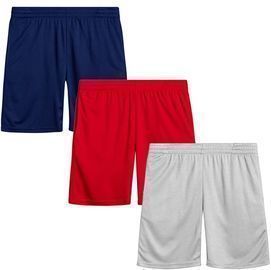 Boy's Moisture Wicking Performance Mesh Shorts, 3pk