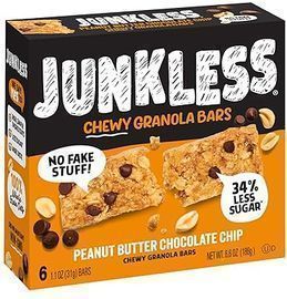 Junkless Peanut Butter Chocolate Chip Chewy Granola Bars, 6 Pack