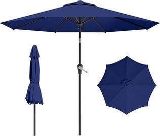 9 FT Patio Umbrella with Push Button Tilt and Crank, Navy