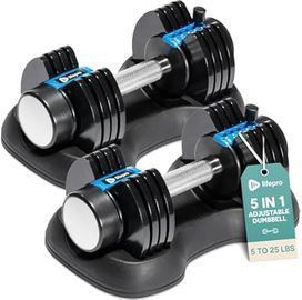 LifePro PowerFlow Plus Adjustable Dumbbell, Set Of 2
