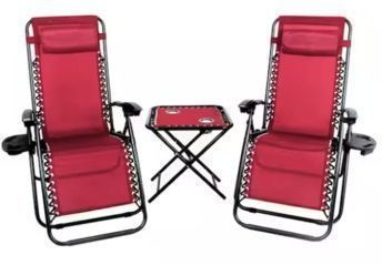 Patio Premier Red Metal Folding Lawn Chair Set